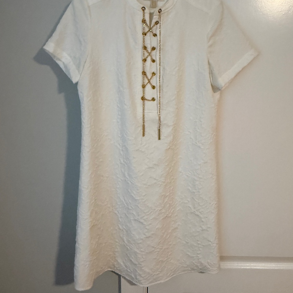 Michael Kors Ivory Dress with Gold Chain Detail